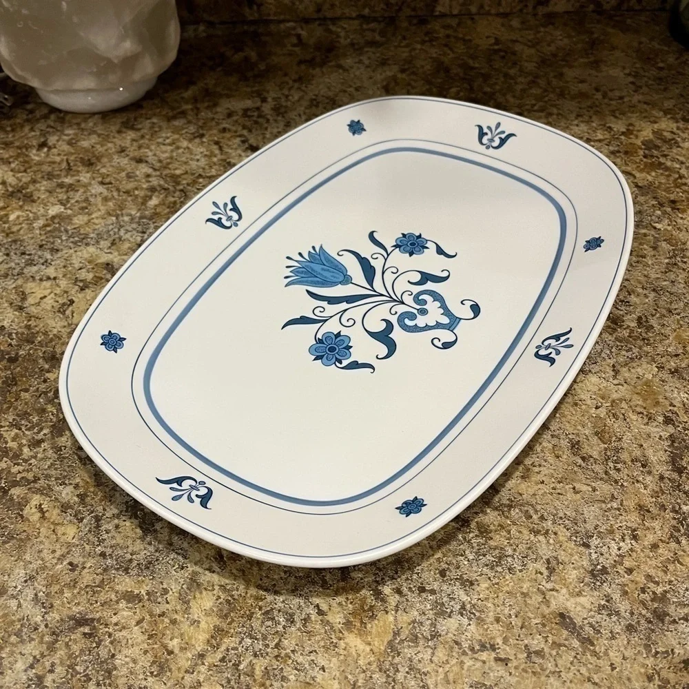 NORITAKE PROGRESSION BLUE HAVEN PLATTER SERVING TRAY Pattern# 9004
